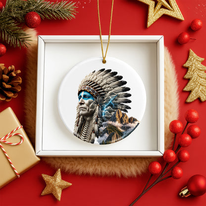 Echoes of Ancestral Land Native Christmas Ornament – Heritage-Inspired Mountain Holiday Decor