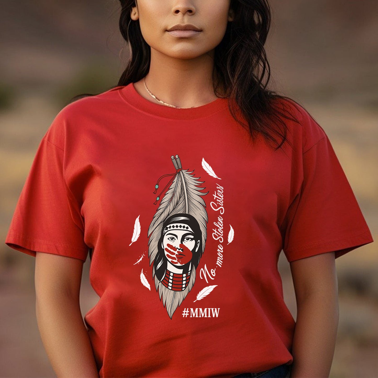 No More Stolen Sisters Red Hand - MMIW Unisex T-Shirt/Hoodie/V-Neck/Sweatshirt