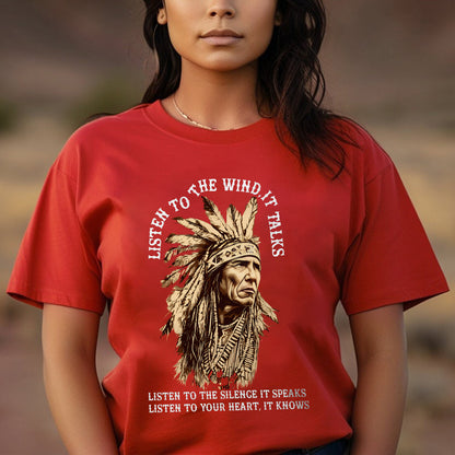 Listen to the Wind Native American Unisex T-shirt/V-neck T-shirt /Hoodie/Sweatshirt