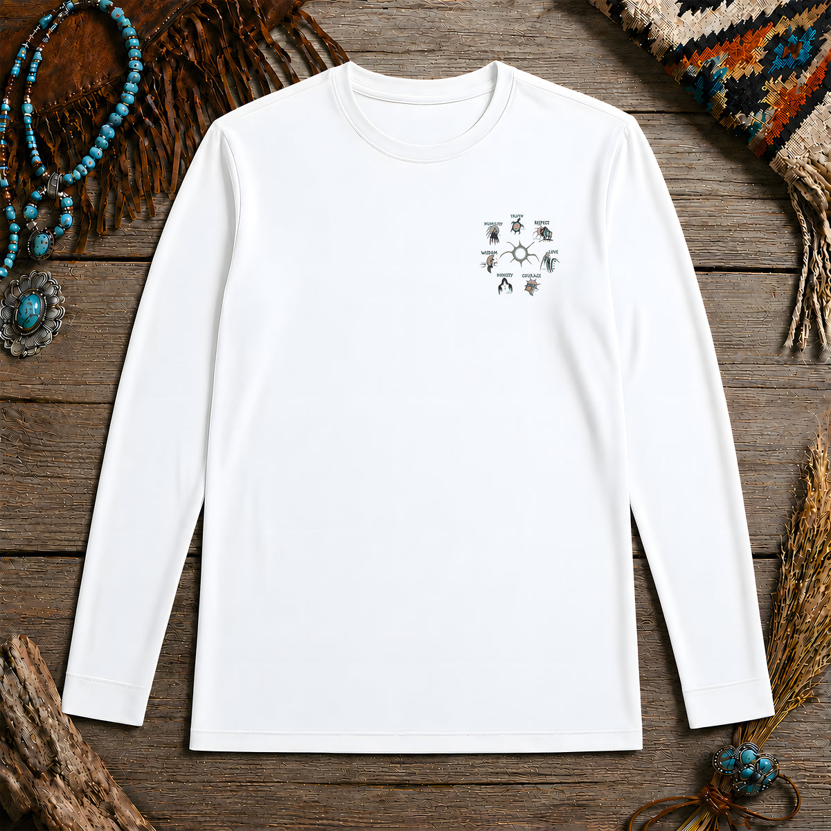 The Seven Sacred Laws Native American Indigenous Culture - Two Sides Unisex Long Sleeve