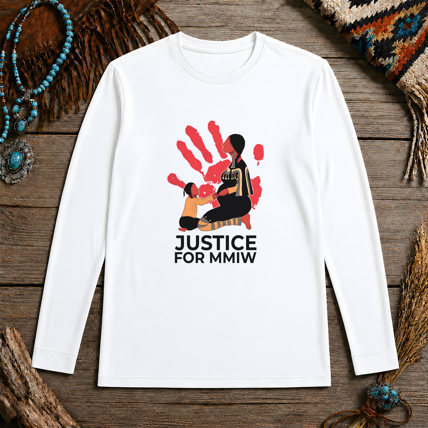 Justice For MMIW Red Handprint Unisex Long Sleeve