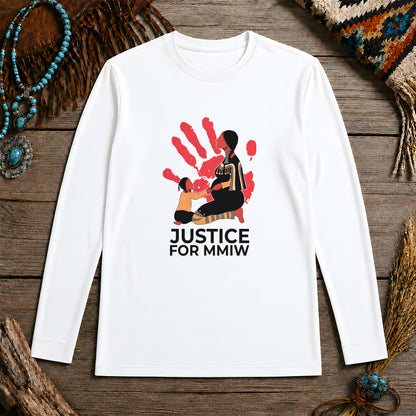Justice For MMIW Red Handprint Unisex Long Sleeve