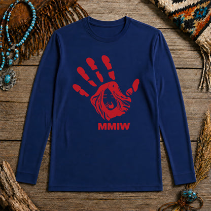 MMIW Red Hand Indigenous Owned Shirt Unisex Long Sleeve