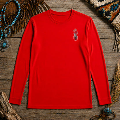 Protect Indigenous Women Red Hand Feather - Two Sides Unisex Long Sleeve