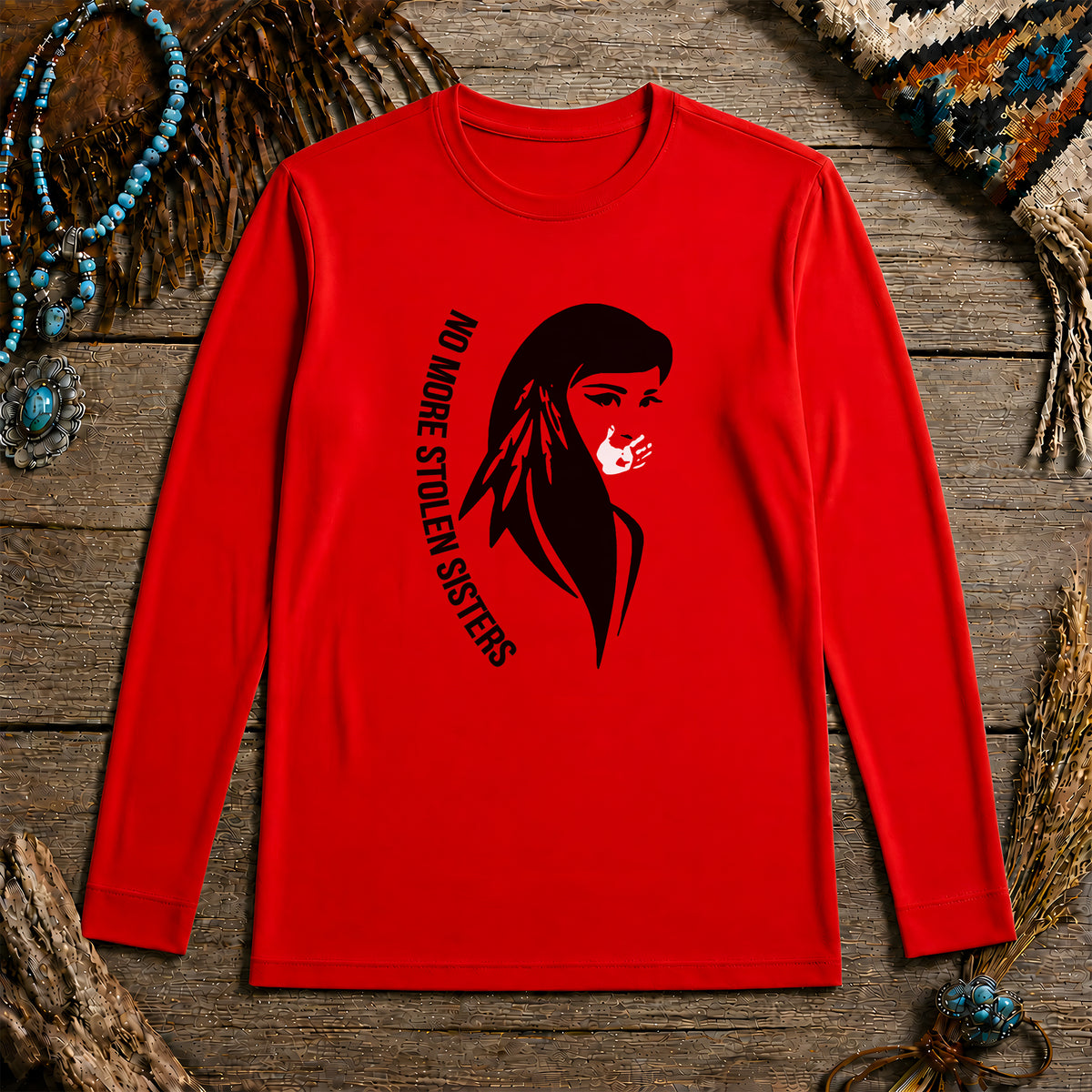 No More Stolen Sisters Red Hand - Remember & Honor Unisex Long Sleeve