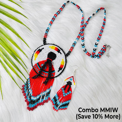 SALE 50% OFF - Premium MMIW Handmade Beaded Necklace Long Native American Style for Women