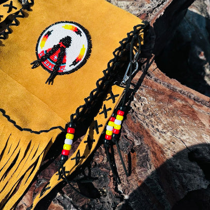 [Sale Off 50%] MMIW Handmade Leather Beaded Bag