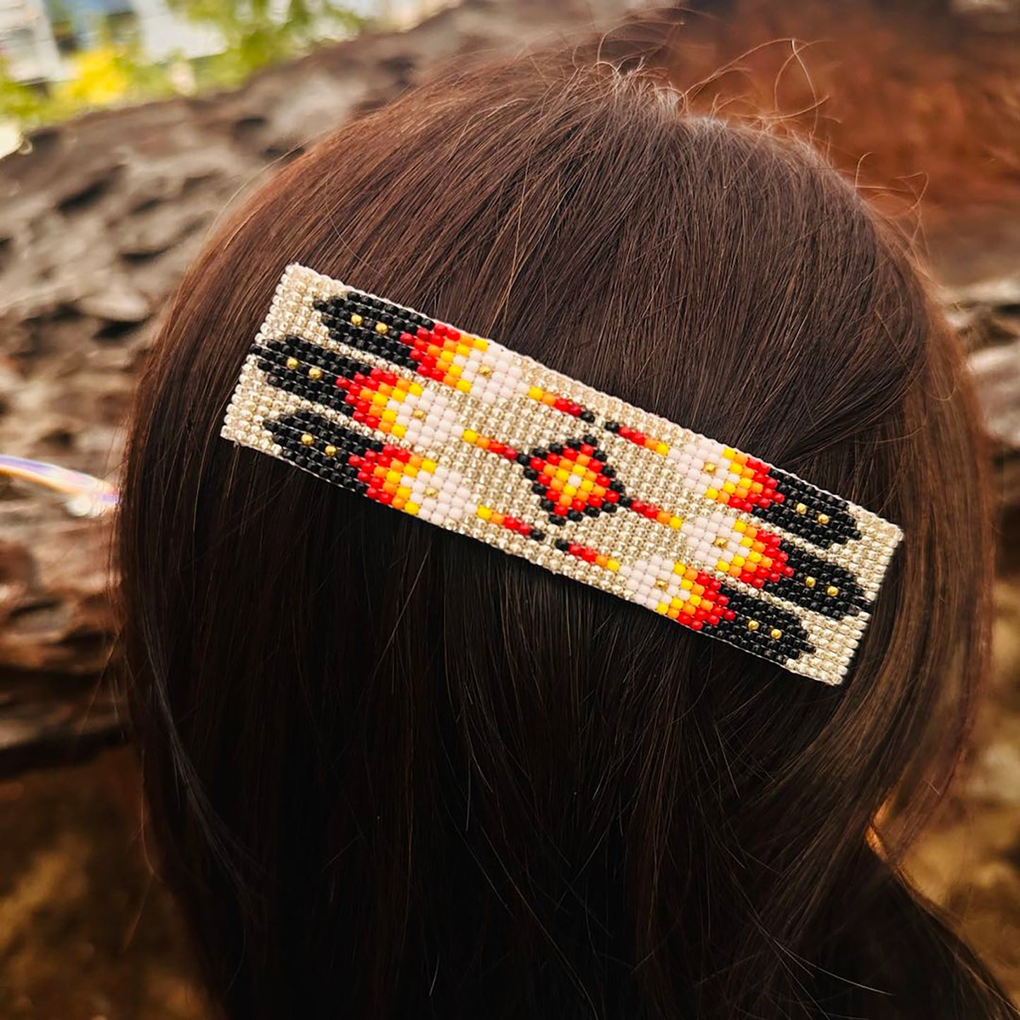 SALE 30% OFF - Pattern Hair Clip Native American Style