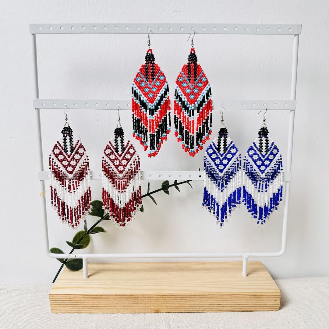 SALE 50% OFF - Indigenous Women Pattern Beaded Handmade Earrings For Women