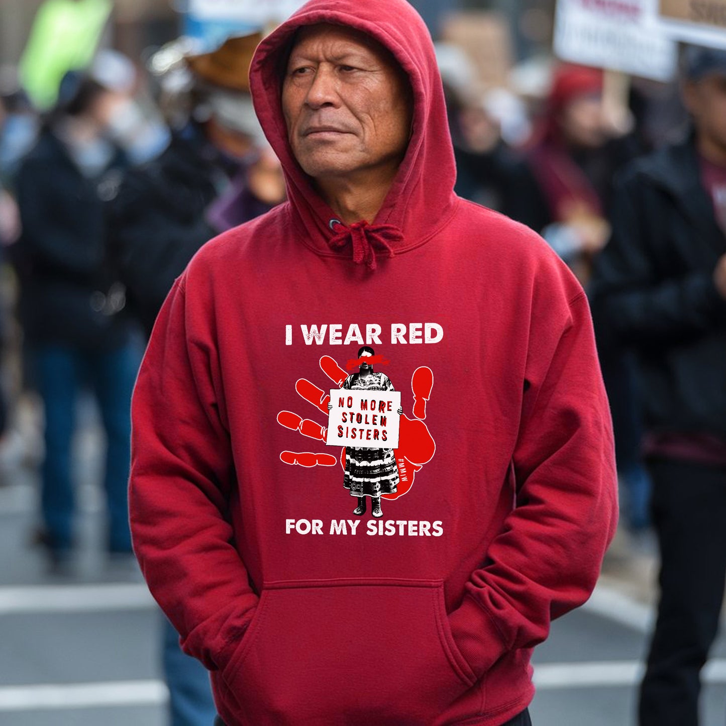 MMIW No More Stolen Sisters I Wear Red for My Sisters Unisex T-Shirt/T-Shirt V-Neck/Hoodie/Sweatshirt