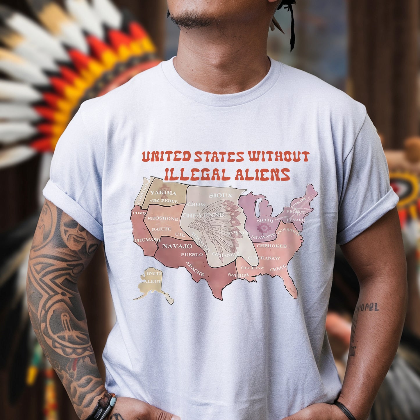 Native Tribes Map of America - Without Illegal Aliens Unisex T-Shirt/T-Shirt V-Neck/Hoodie/Sweatshirt