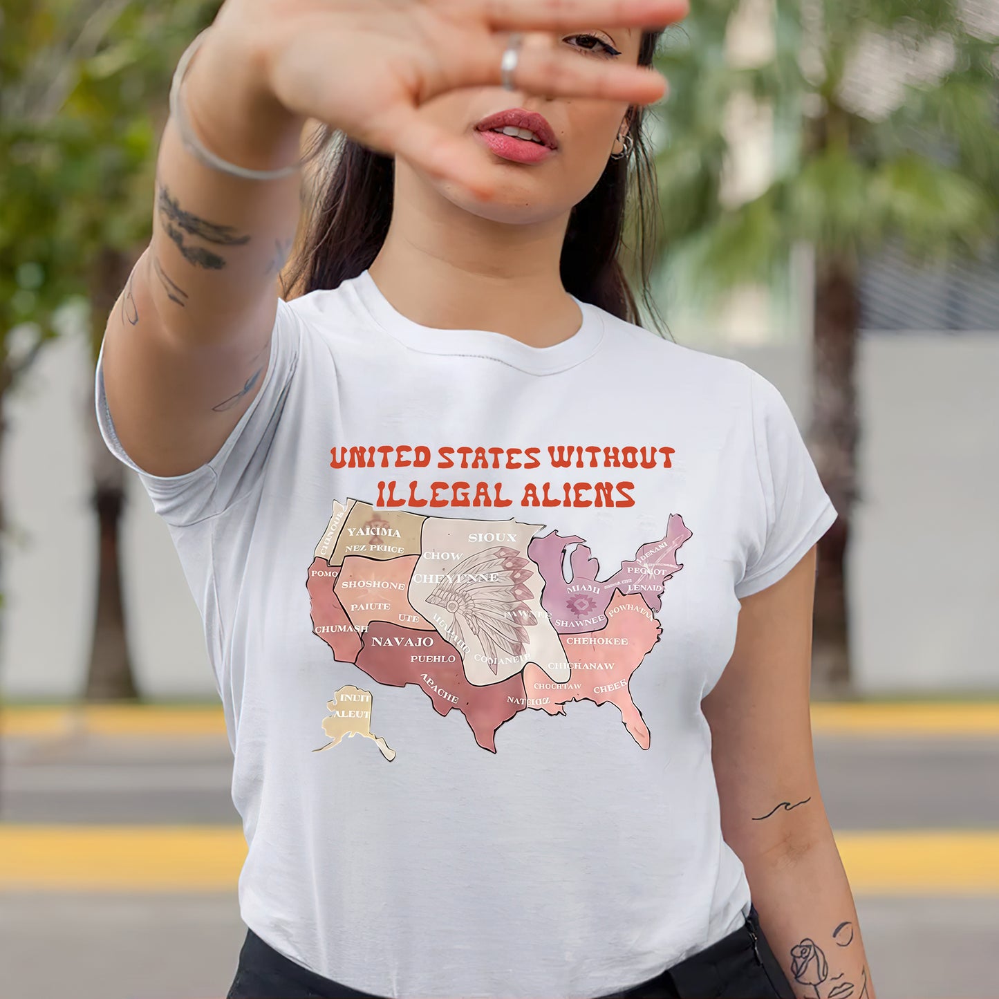 Native Tribes Map of America - Without Illegal Aliens Unisex T-Shirt/T-Shirt V-Neck/Hoodie/Sweatshirt