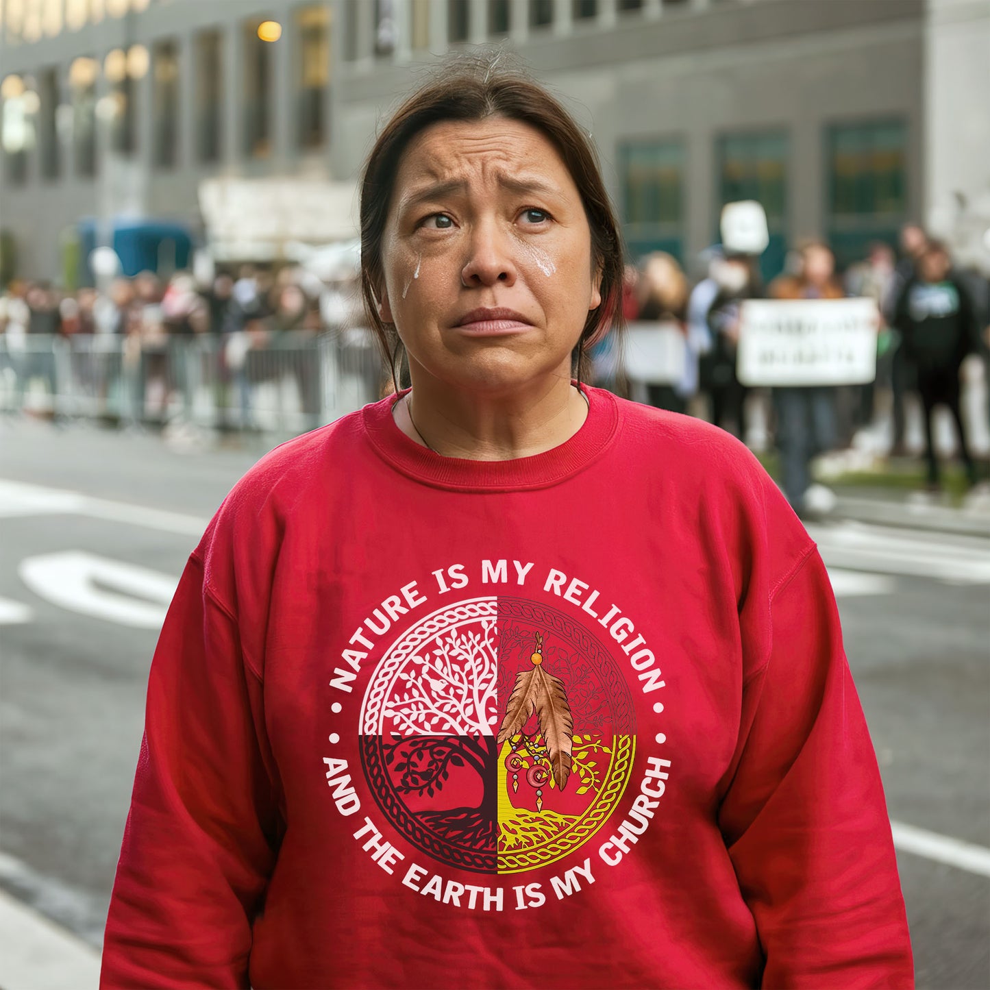 Nature & Earth Quote - Tree/Feather Wheel Graphic Unisex T-Shirt/T-Shirt V-Neck/Hoodie/Sweatshirt