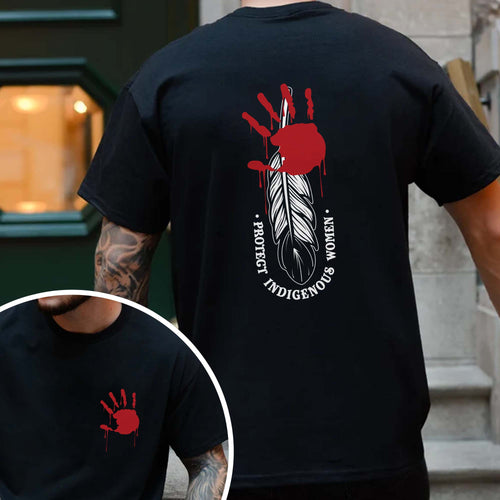 Protect Indigenous Women Red Hand - Two Sides - Unisex T-shirt/Hoodie/V-Neck/Sweatshirt