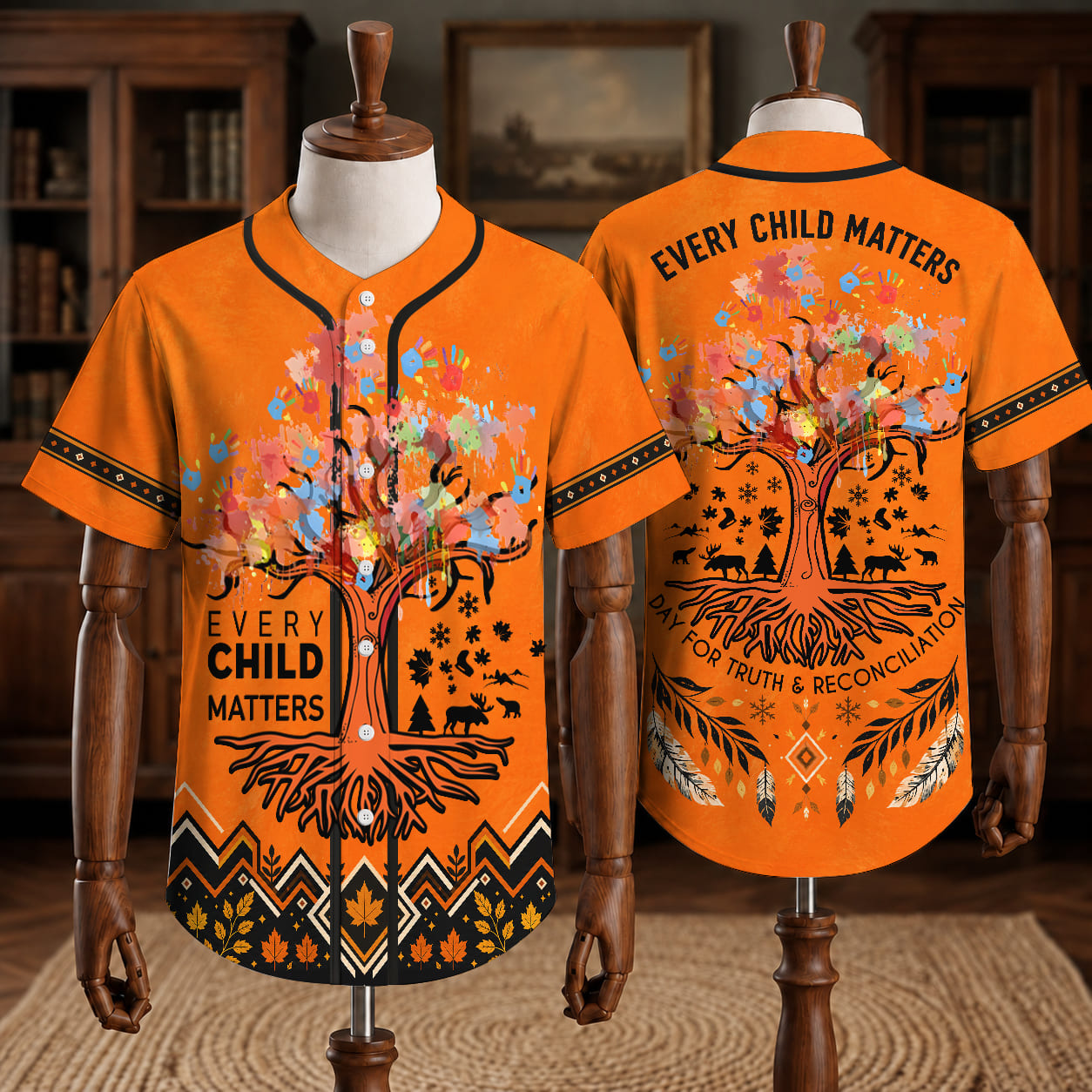 Every Child Matters Turtle Baseball Jersey - Orange Awareness Shirt