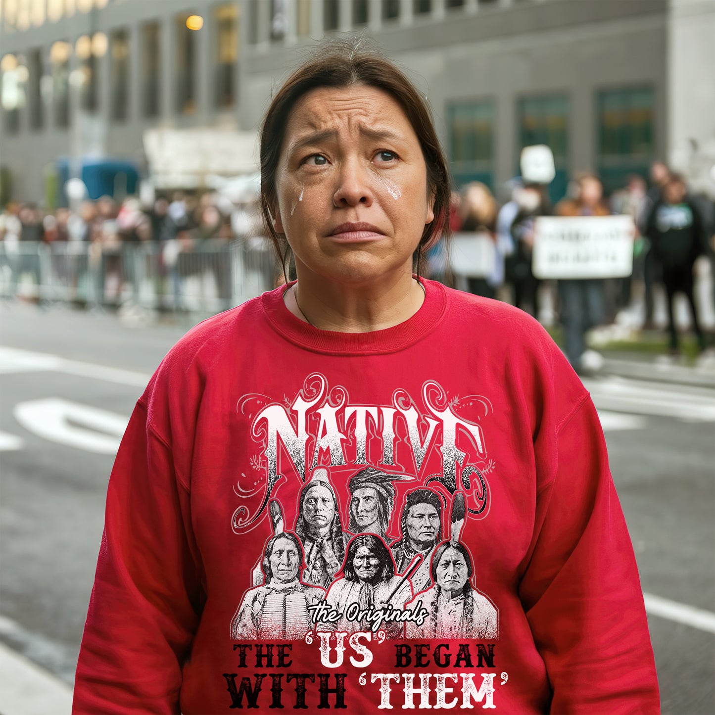 Native American Heritage - “The US Began With Them” Graphic Unisex T-Shirt/T-Shirt V-Neck/Hoodie/Sweatshirt