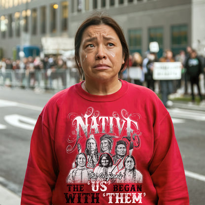 Native American Heritage - “The US Began With Them” Graphic Unisex T-Shirt/T-Shirt V-Neck/Hoodie/Sweatshirt