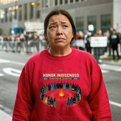 Honor Indigenous Fire Circle - Native American Spirit Unisex T-Shirt/T-Shirt V-Neck/Hoodie/Sweatshirt