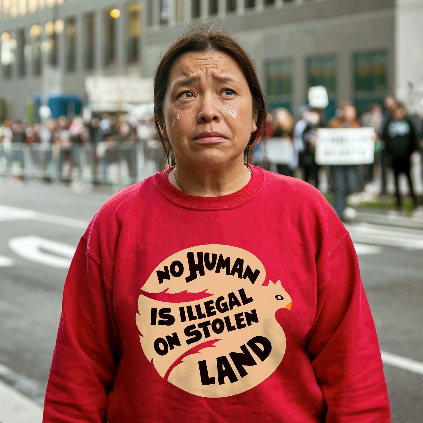 No Human Is Illegal on Stolen Land Unisex T-shirt/T-shirt V-neck/Hoodie/Sweatshirt