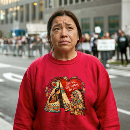 Still Here Still Hunting for Love - Indigenous Couple Heritage Unisex T-Shirt/T-Shirt V-Neck/Hoodie/Sweatshirt