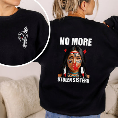 No More Stolen Sisters Indigenous Braided Hair Unisex - Two sides - T-Shirt/T-Shirt V-Neck/Hoodie/Sweatshirt