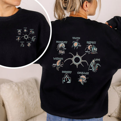 The Seven Sacred Laws Native American Indigenous Culture Unisex - Two sides - T-Shirt/T-Shirt V-Neck/Hoodie/Sweatshirt