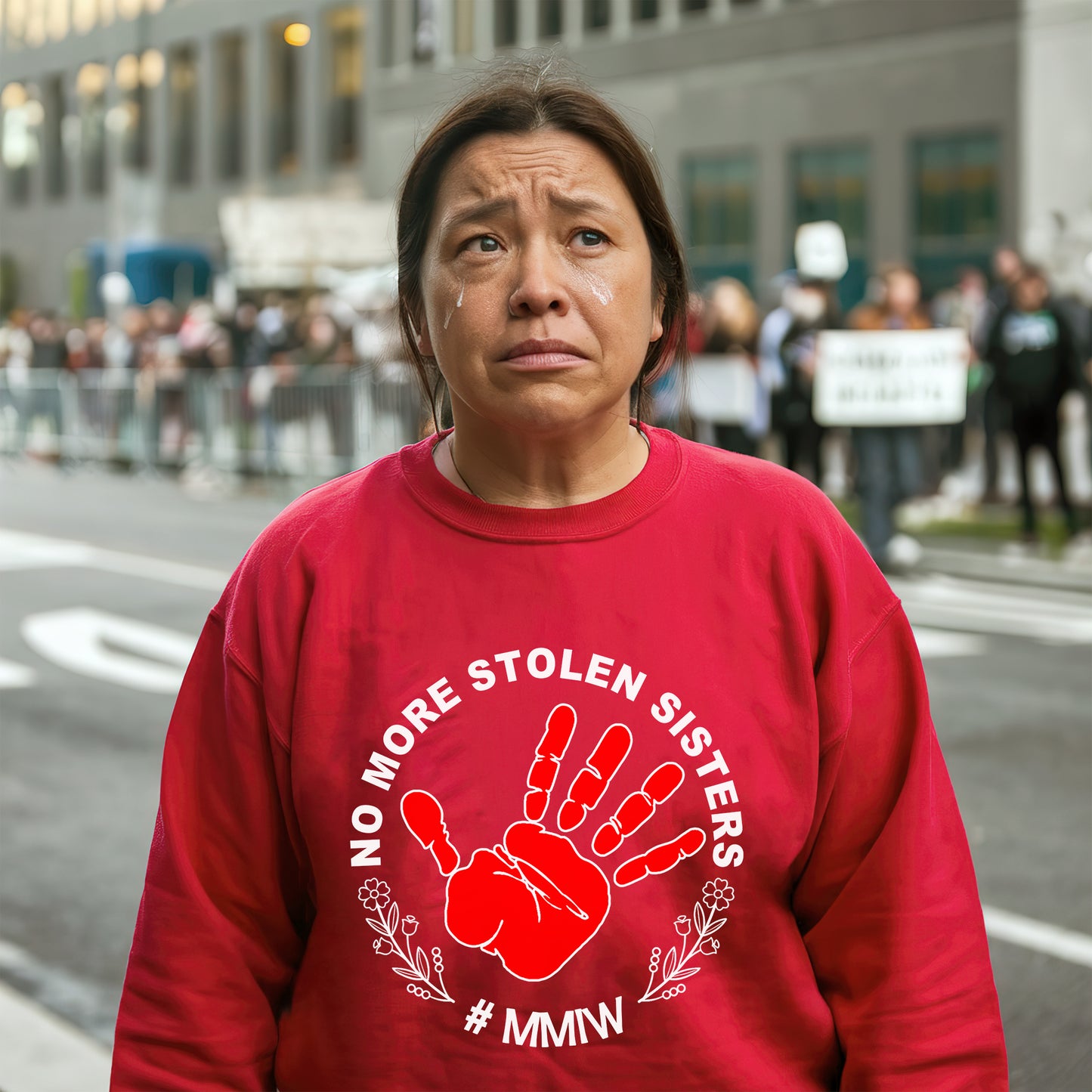 No More Stolen Sisters Red Hand - MMIW Unisex T-Shirt/Hoodie/V-Neck/Sweatshirt