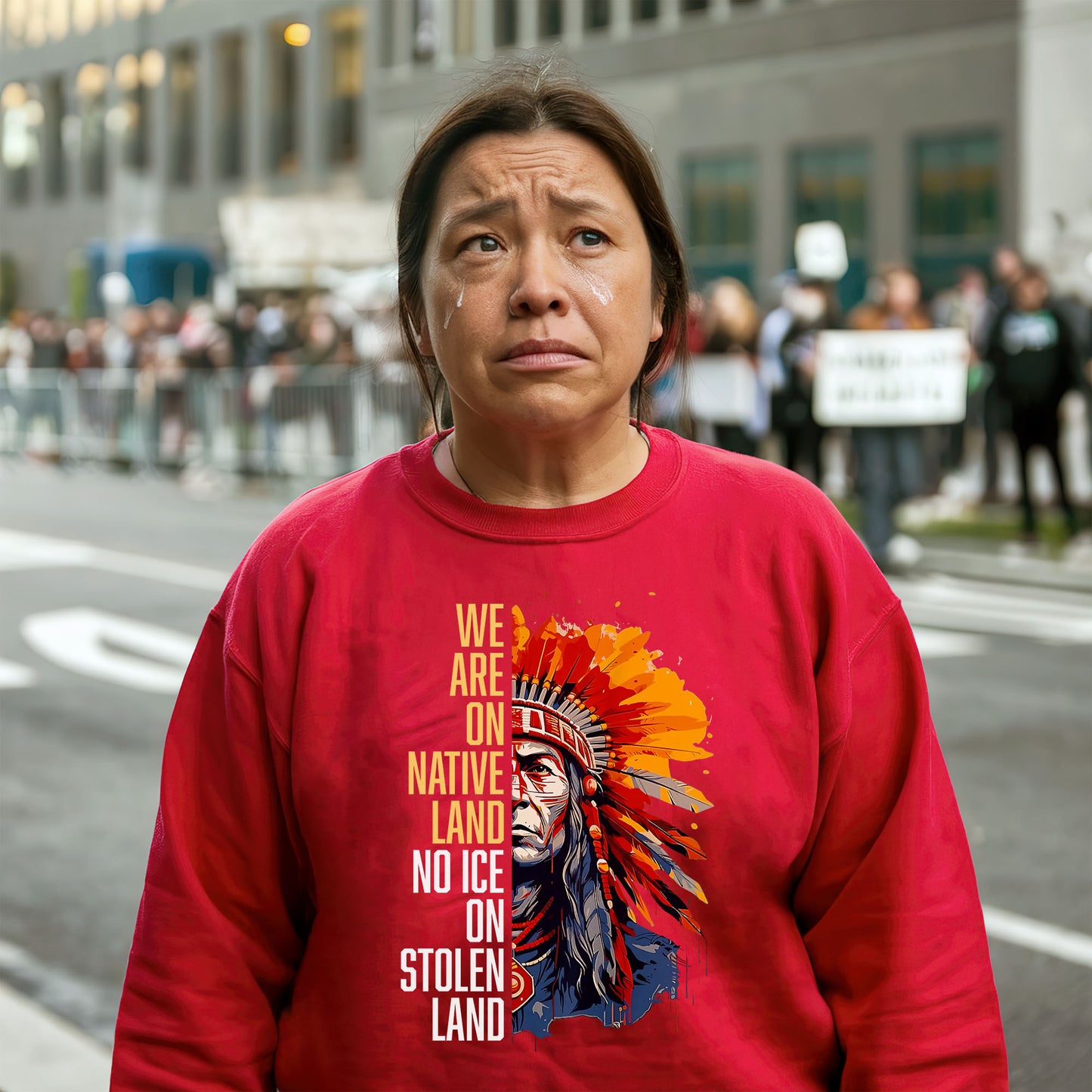 We Are On Native Land No Ice On Stolen Land Native Unisex T-shirt/V-neck T-shirt /Hoodie/Sweatshirt