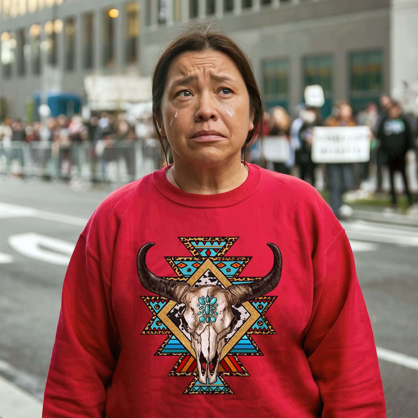 Southwestern Buffalo Skull Native American Unisex T-shirt/V-neck T-shirt /Hoodie/Sweatshirt