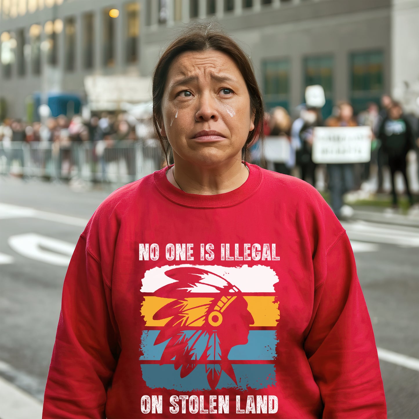 No One Is Illegal On Stolen Land - Native Land Unisex T-Shirt/Hoodie/V-Neck/Sweatshirt