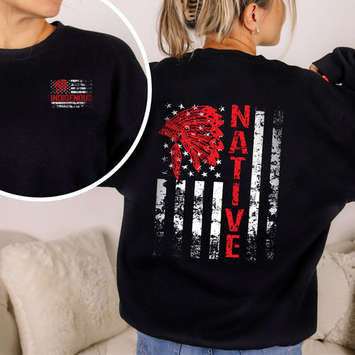 Native Resilience Flagwear Indigenous Strength - Two sides - Unisex T-Shirt/T-Shirt V-Neck/Hoodie/Sweatshirt