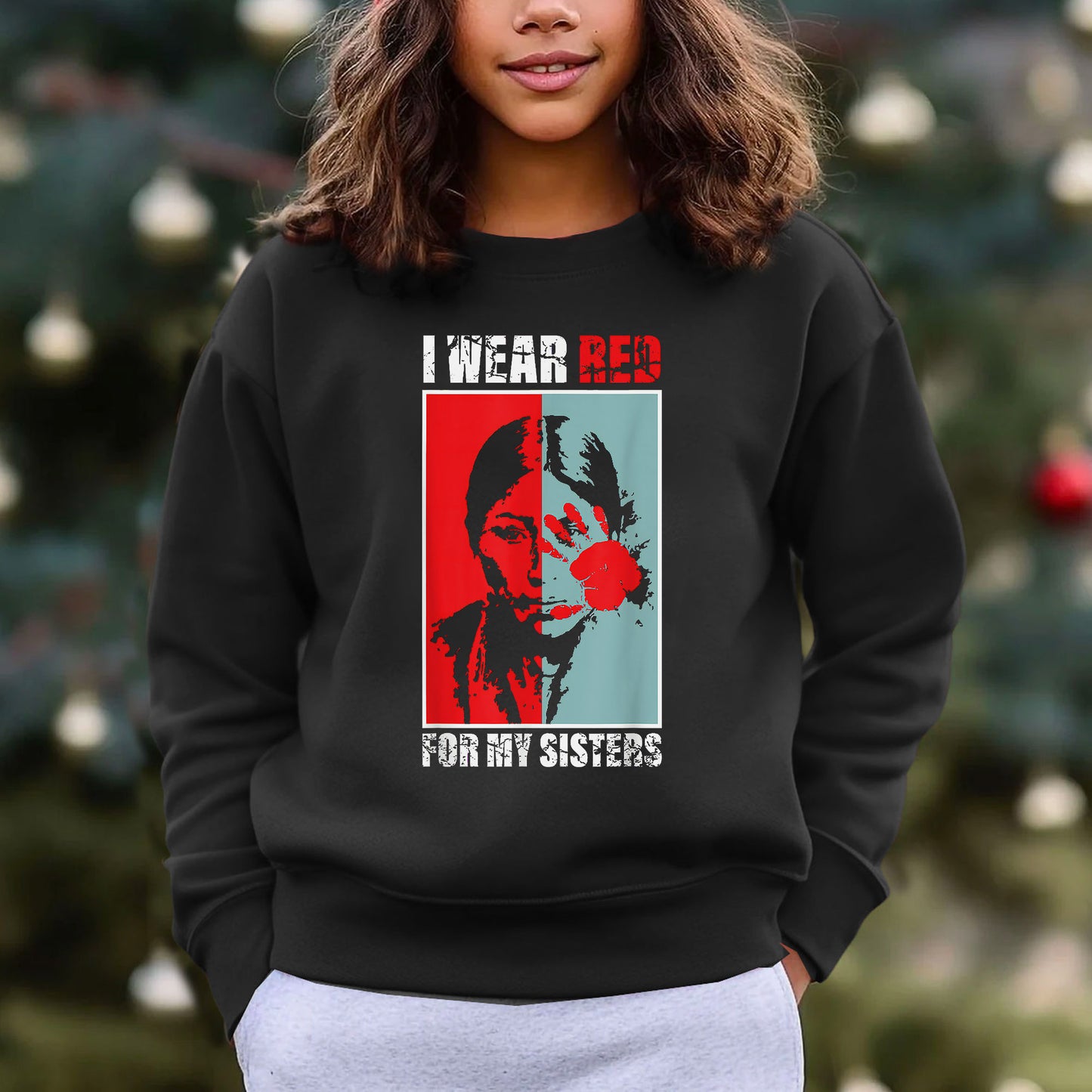 MMIW Awareness Indigenous Red Hand Women Gifts Unisex T-Shirt/T-Shirt V-Neck/Hoodie/Sweatshirt