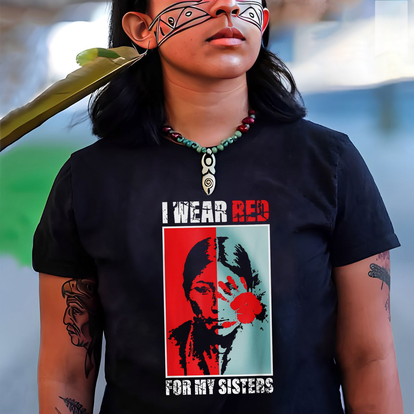 MMIW Awareness Indigenous Red Hand Women Gifts Unisex T-Shirt/T-Shirt V-Neck/Hoodie/Sweatshirt