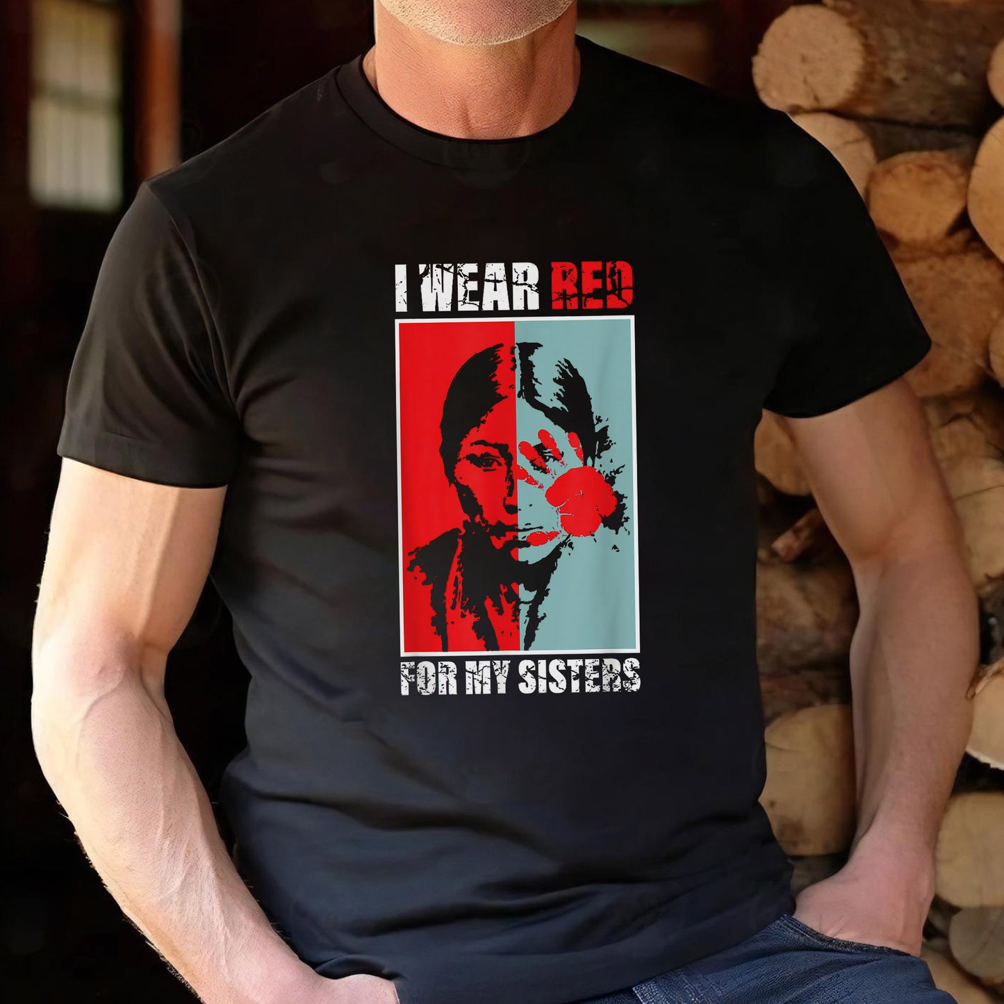 MMIW Awareness Indigenous Red Hand Women Gifts Unisex T-Shirt/T-Shirt V-Neck/Hoodie/Sweatshirt