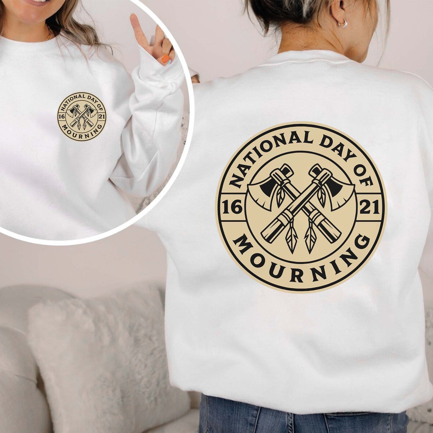 National Day of Mourning - Native American Heritage 1621 - Two sides - T-Shirt/T-Shirt V-Neck/Hoodie/Sweatshirt