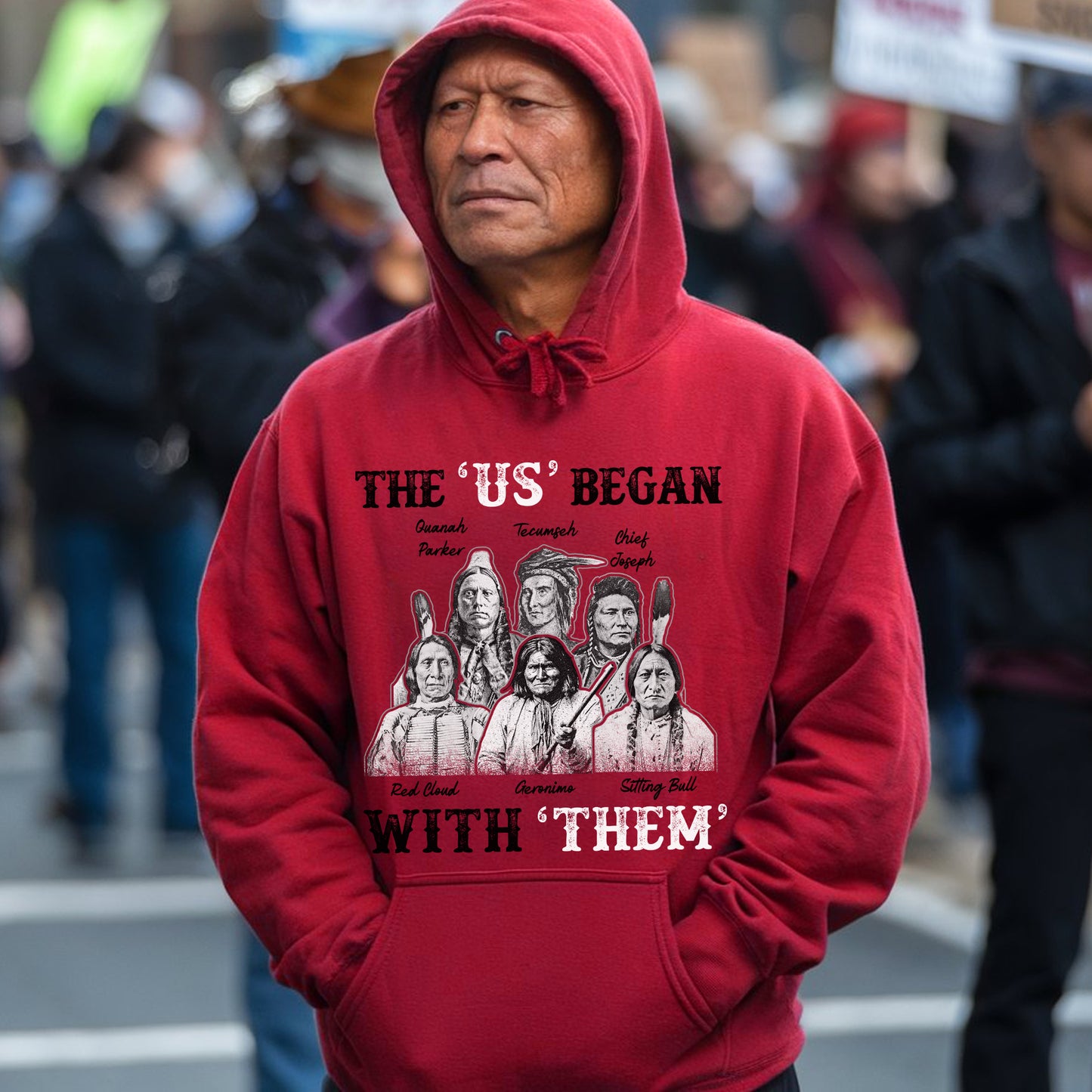 "The US Began With Them" Native American Leaders - Indigenous Chiefs Unisex T-Shirt/T-Shirt V-Neck/Hoodie/Sweatshirt