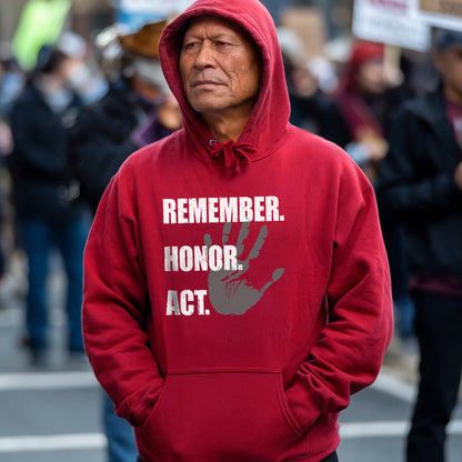 Remember. Honor. Act: MMIW Awareness Unisex T-shirt/V-neck T-shirt /Hoodie/Sweatshirt