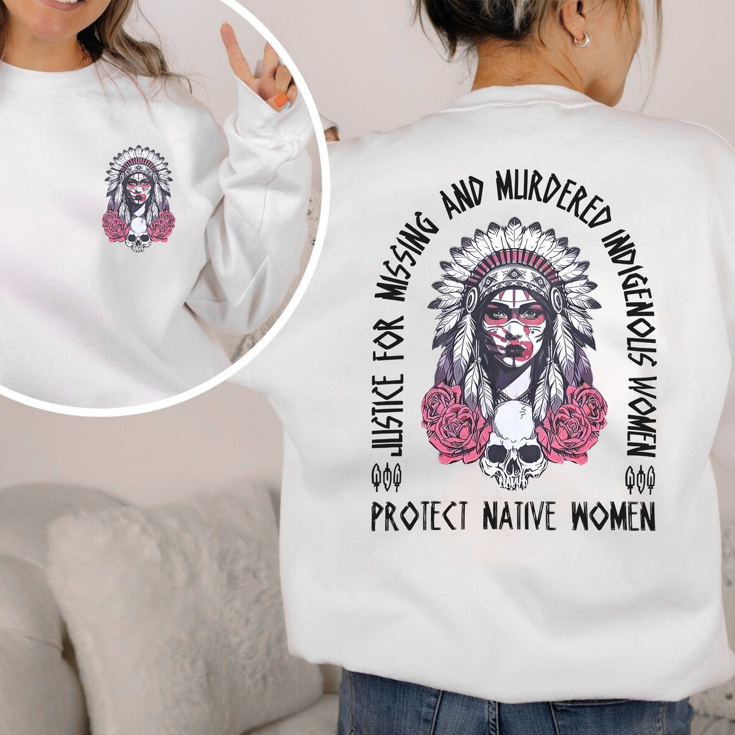 Protect Native Women Justice for MMIW - Two Sides - Unisex T-Shirt/Hoodie/V-Neck/Sweatshirt