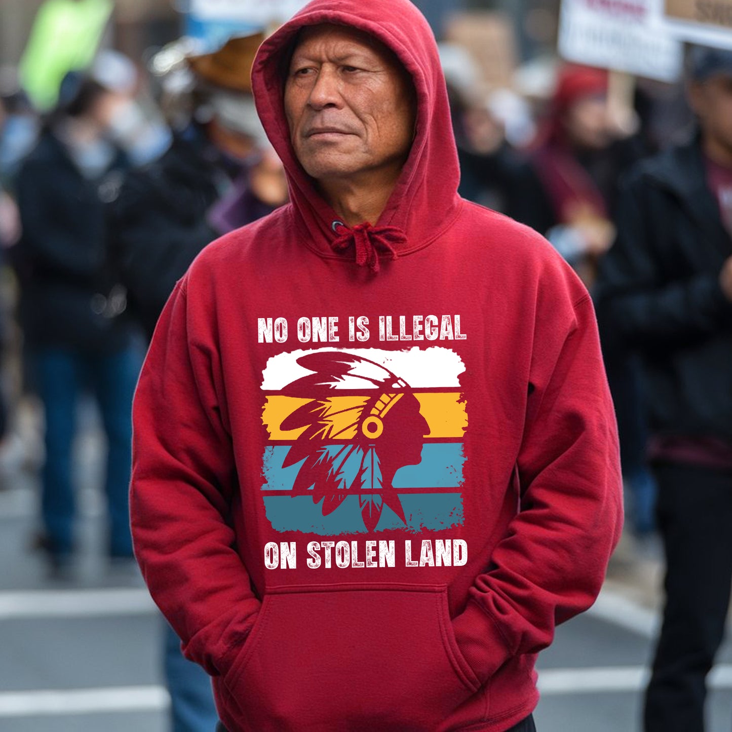 No One Is Illegal On Stolen Land - Native Land Unisex T-Shirt/Hoodie/V-Neck/Sweatshirt
