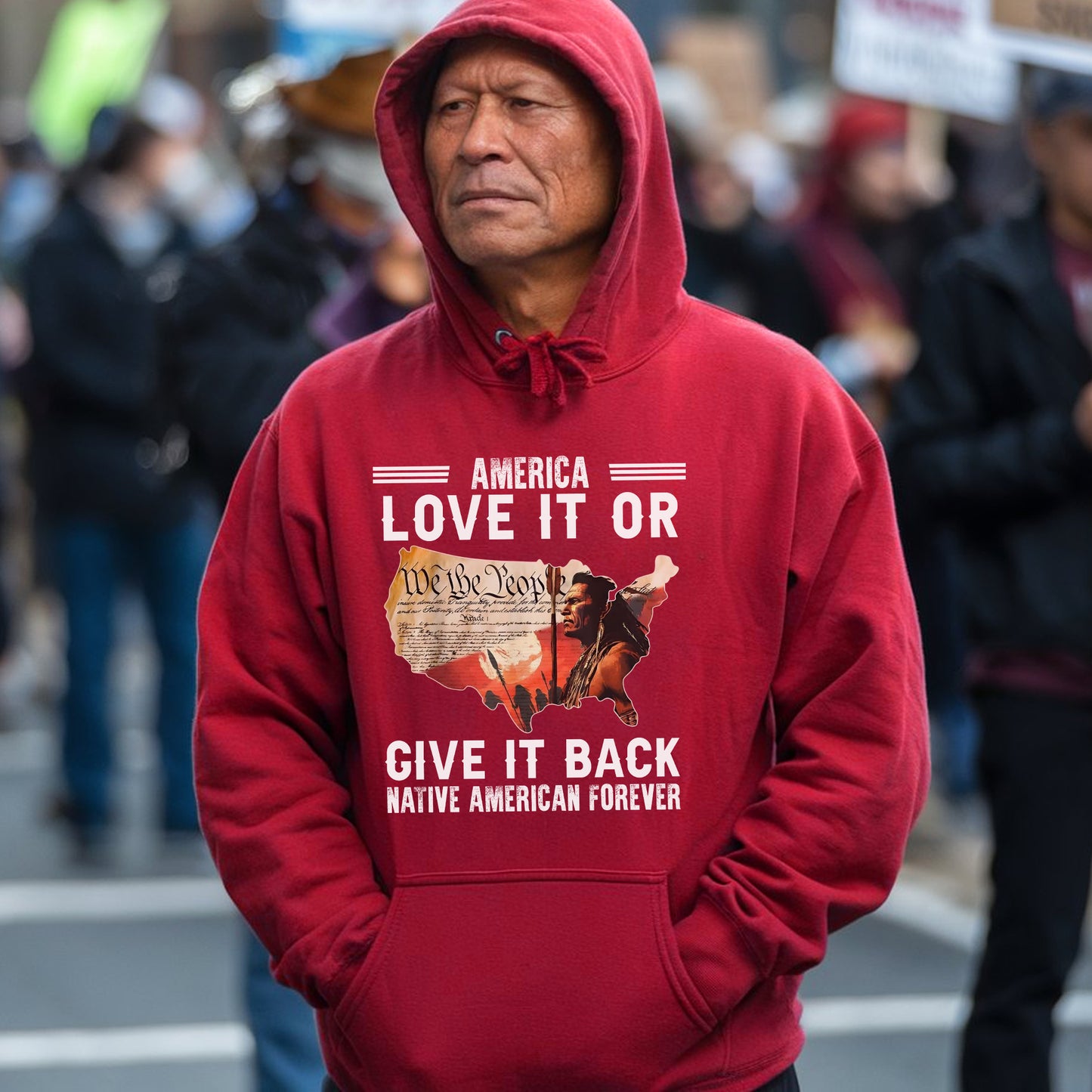 "Love It or Give It Back" Native American Unisex T-Shirt/T-Shirt V-Neck/Hoodie/Sweatshirt
