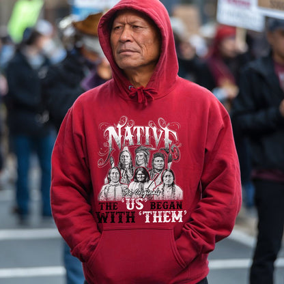 Native American Heritage - “The US Began With Them” Graphic Unisex T-shirt/T-shirt V-neck/Hoodie/Sweatshirt