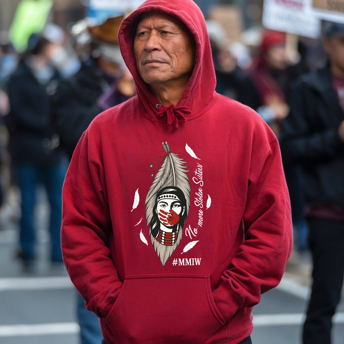 No More Stolen Sisters Red Hand - MMIW Unisex T-Shirt/Hoodie/V-Neck/Sweatshirt