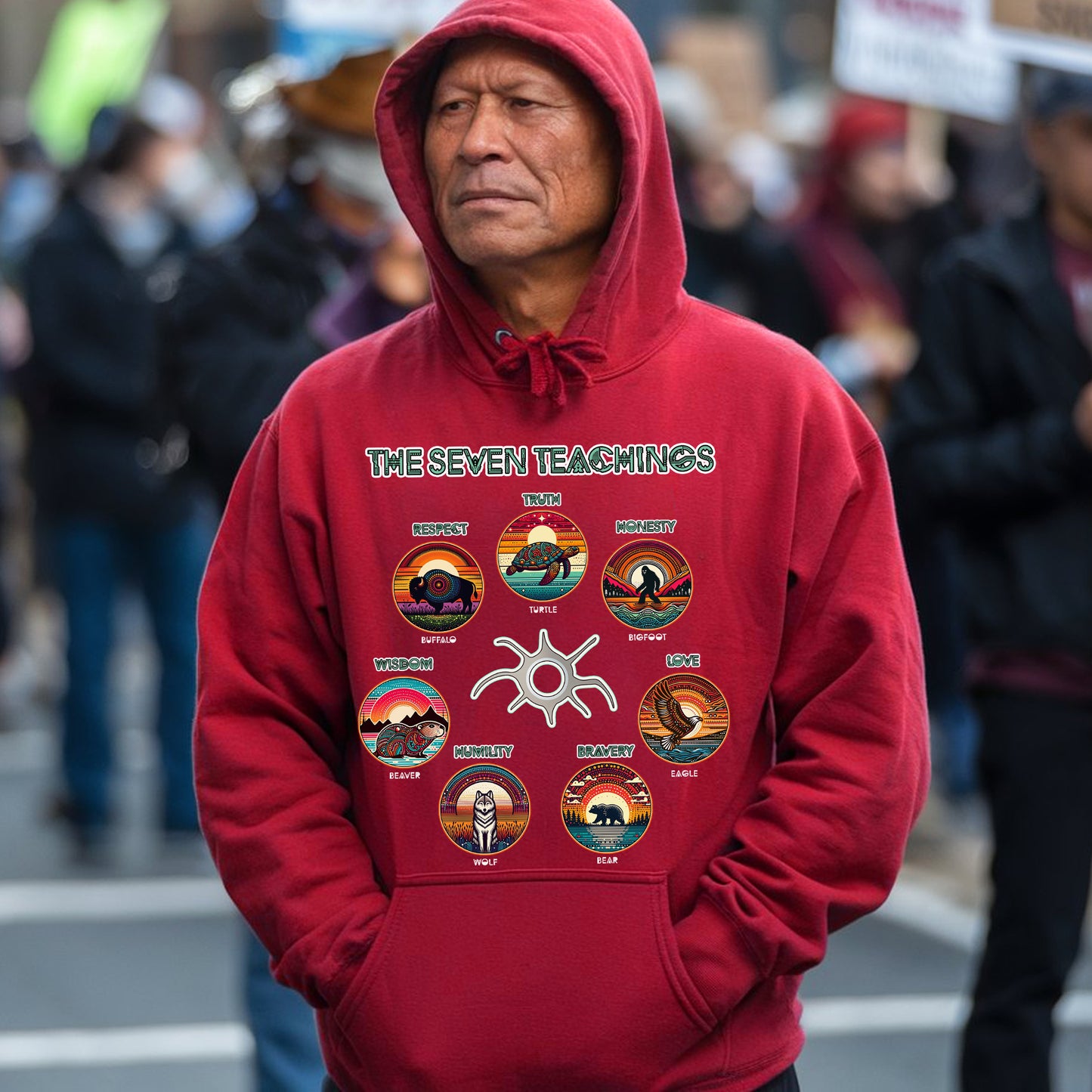 The Seven Sacred Laws Animal Symbols Indigenous Unisex T-Shirt/T-Shirt V-Neck/Hoodie/Sweatshirt