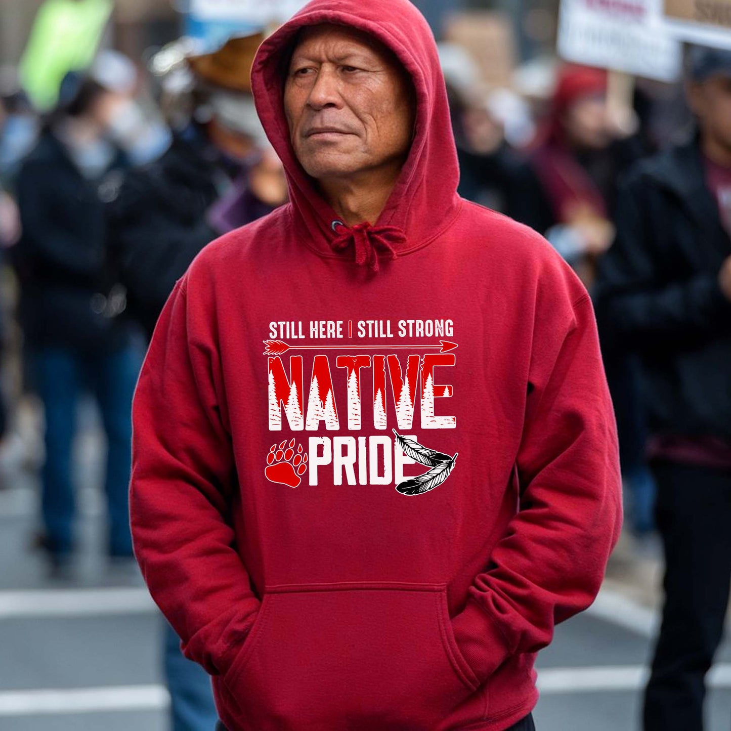 Still Here Still Strong Native Pride - Native American Pride Graphic Unisex T-Shirt/T-Shirt V-Neck/Hoodie/Sweatshirt