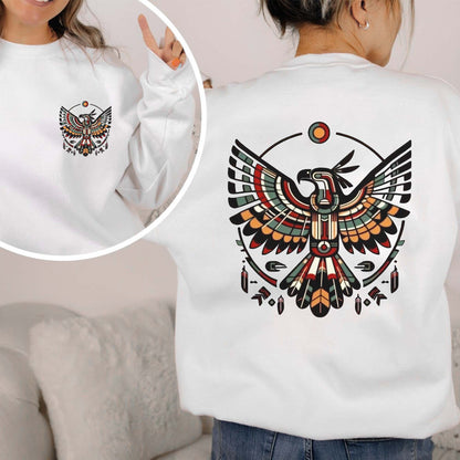 Sacred Thunderbird Spirit Geometric Design - Two sides - T-Shirt/T-Shirt V-Neck/Hoodie/Sweatshirt