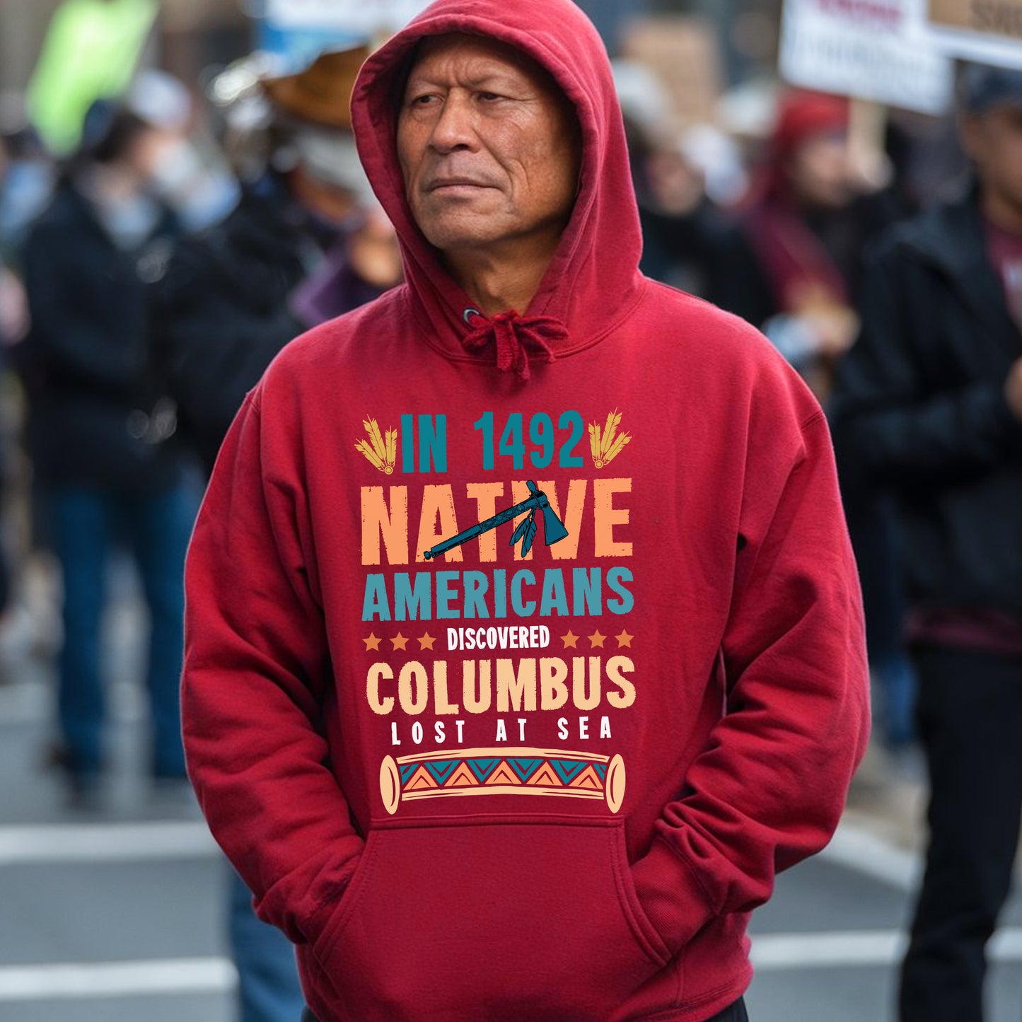 1492 Native Americans Discovered Columbus Unisex T-Shirt/T-Shirt V-Neck/Hoodie/Sweatshirt