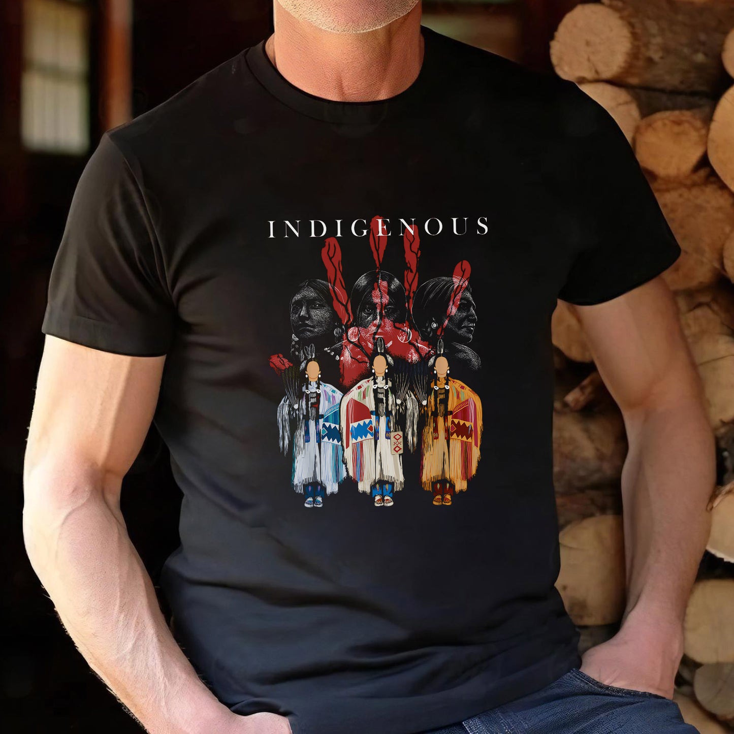 MMIW Native American Indigenous Red Hand Indian Blood Themed Unisex T-Shirt/T-Shirt V-Neck/Hoodie/Sweatshirt
