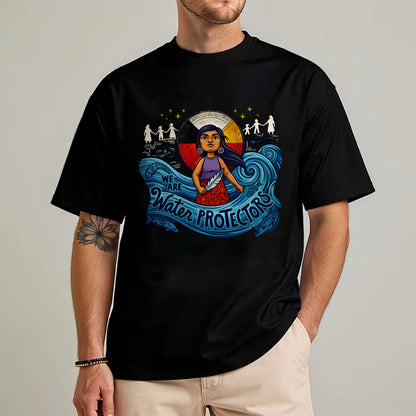 We Are Water Protectors Native American Girl - Unisex T-shirt/V-neck T-shirt/Hoodie/Sweatshirt