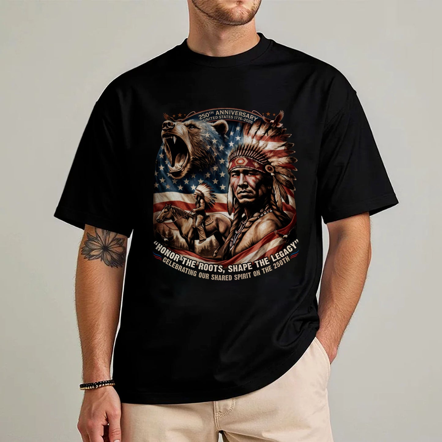 250th Anniversary Native American Spirit - Unisex T-shirt/V-neck T-shirt/Hoodie/Sweatshirt