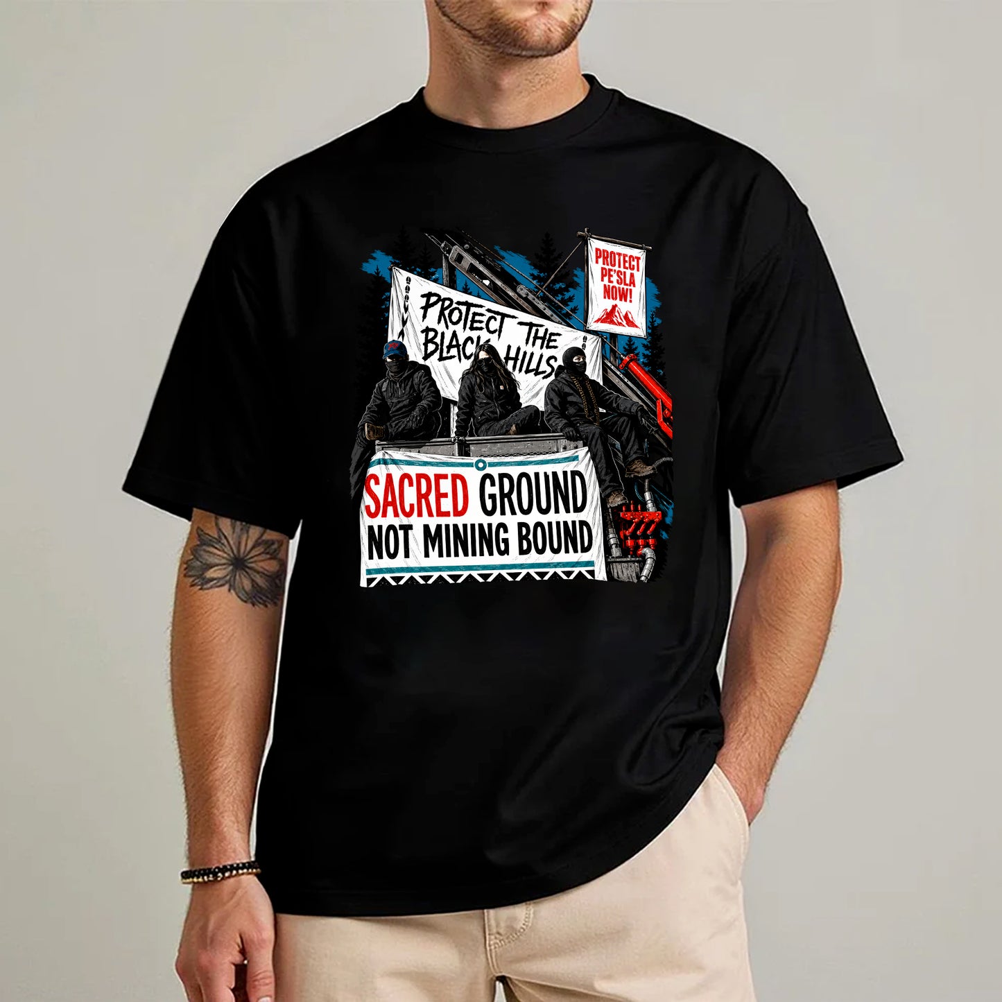 Protect the Black Hills - Sacred Ground Not Mining Bound Unisex T-shirt/T-shirt V-neck/Hoodie/Sweatshirt